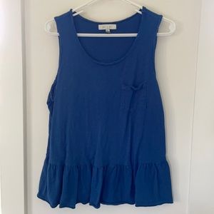 Eri & Ali blue peplum tank top